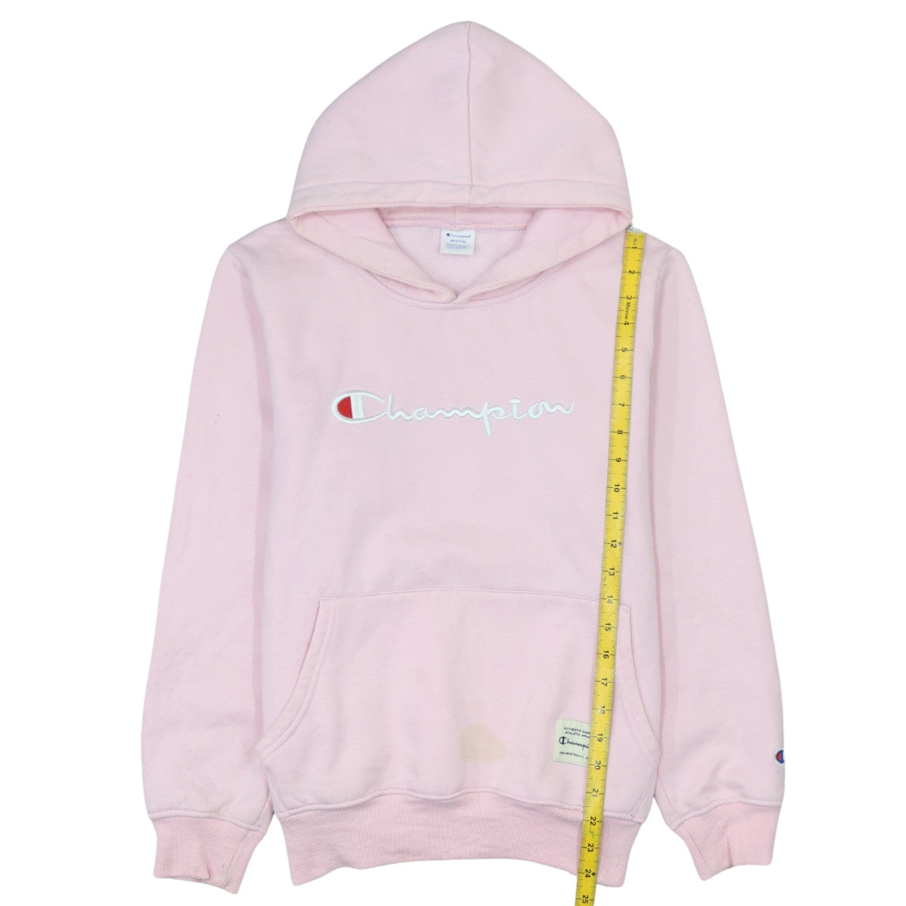Champion Womens Pink Medium Pullover Hoodie Logo Embroidered Sportswear