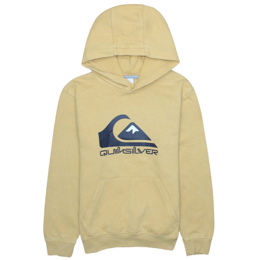 Quiksilver Mens Beige Pullover Hoodie Small Regular Fit Logo