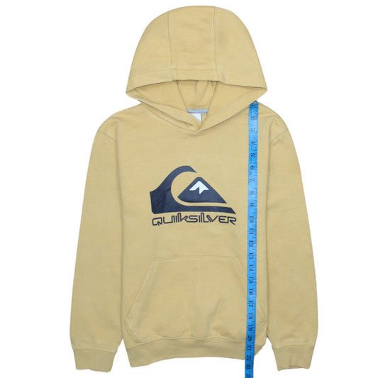 Quiksilver Mens Beige Pullover Hoodie Small Regular Fit Logo