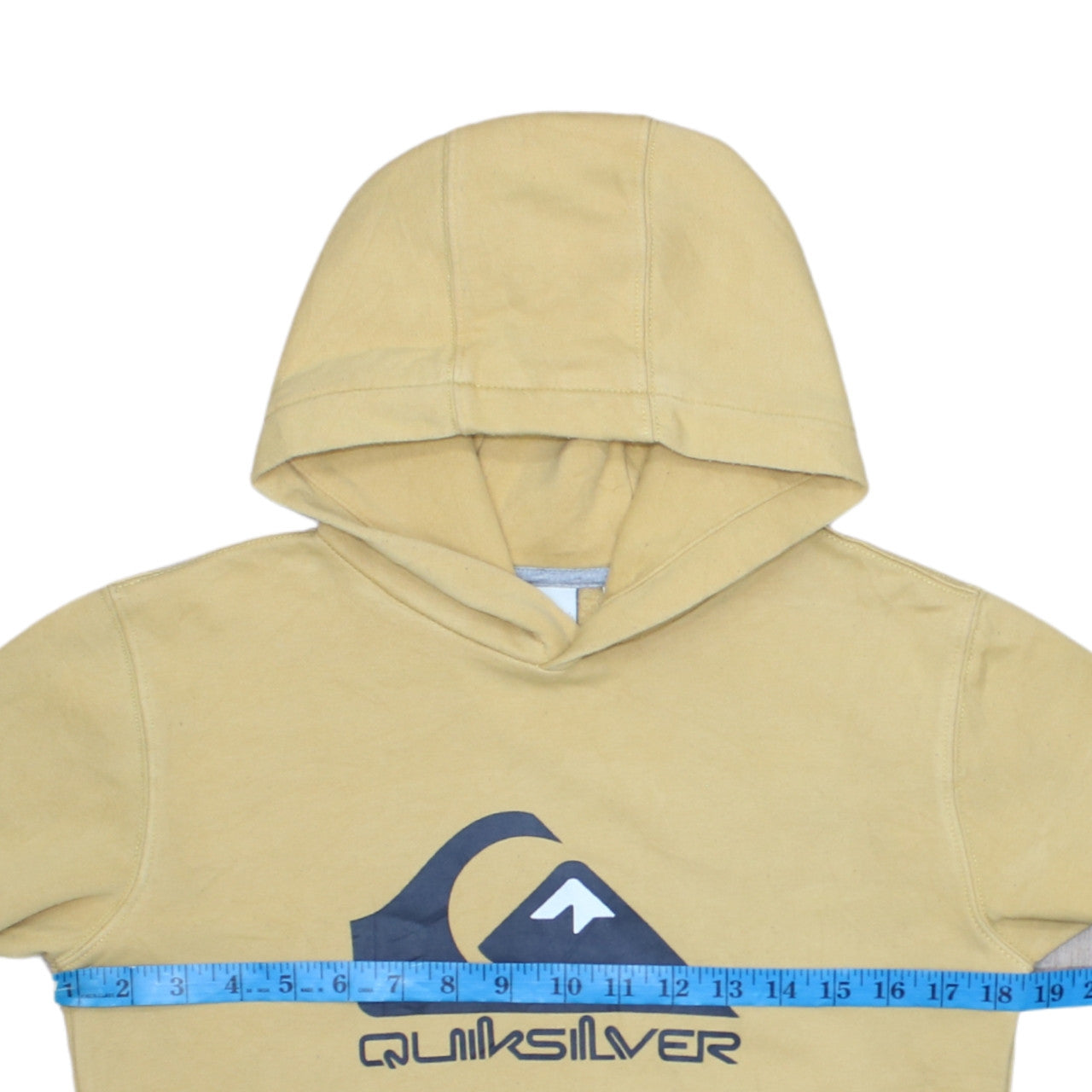 Quiksilver Mens Beige Pullover Hoodie Small Regular Fit Logo