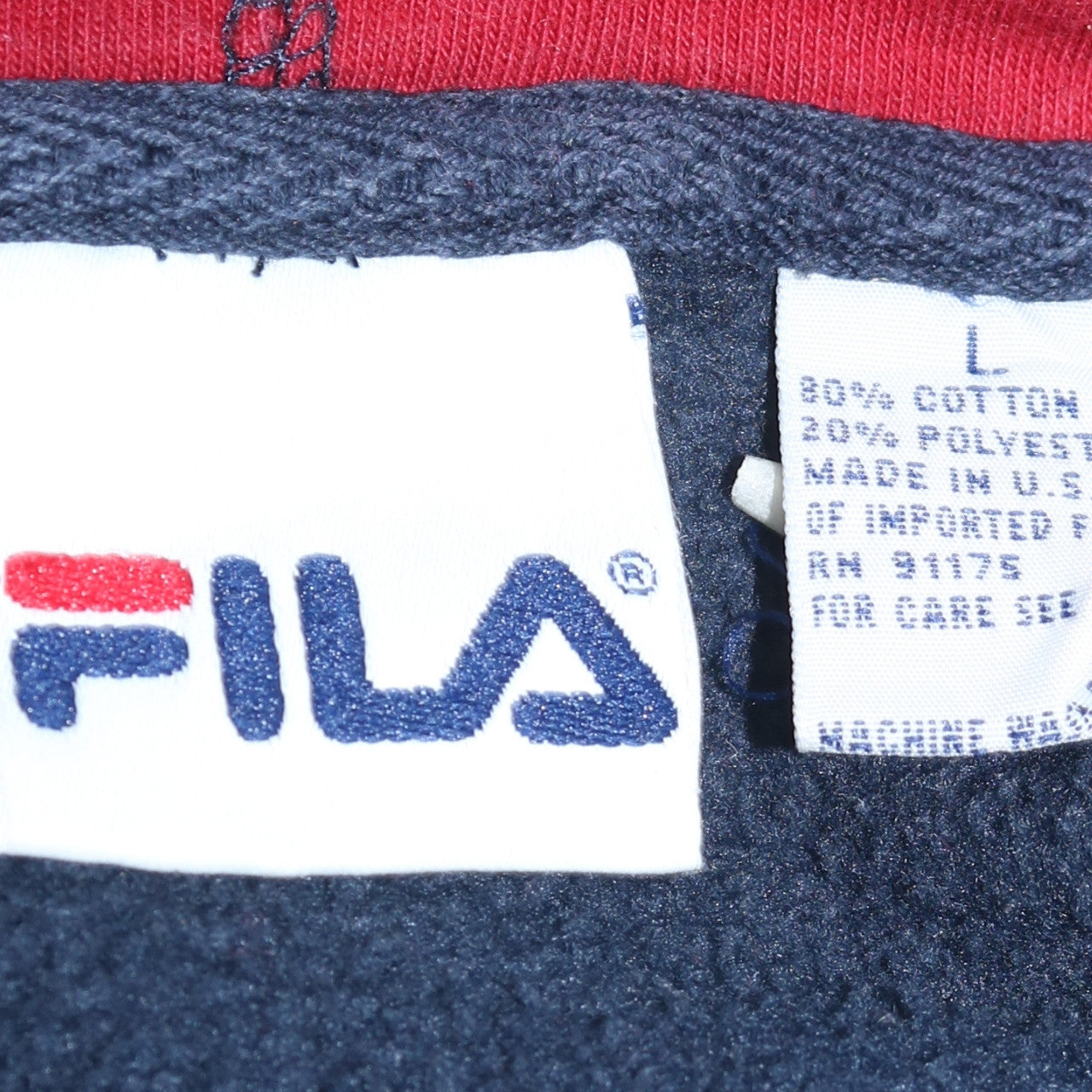 Fila Men’s Blue Pullover Hoodie L Long Sleeve Logo Sportswear