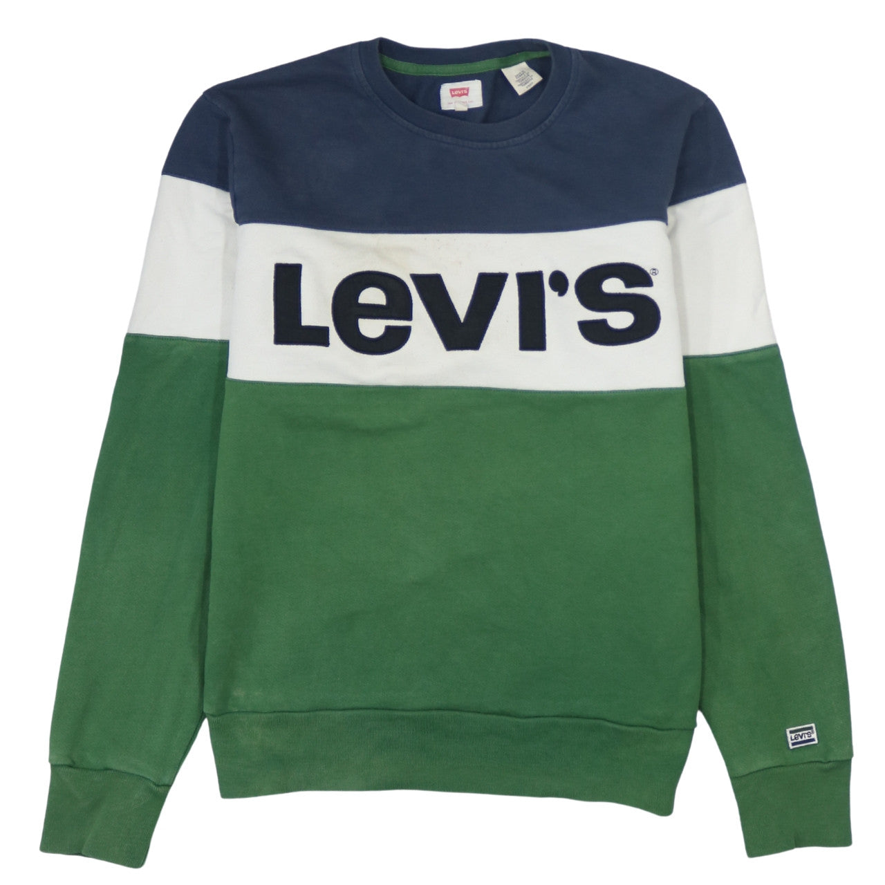 Levi's Men's Colour Block Logo Sweatshirt Blue Green White Size S