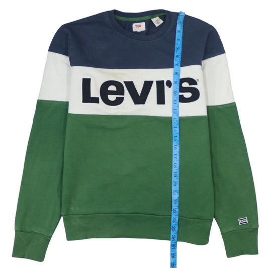 Levi's Men's Colour Block Logo Sweatshirt Blue Green White Size S