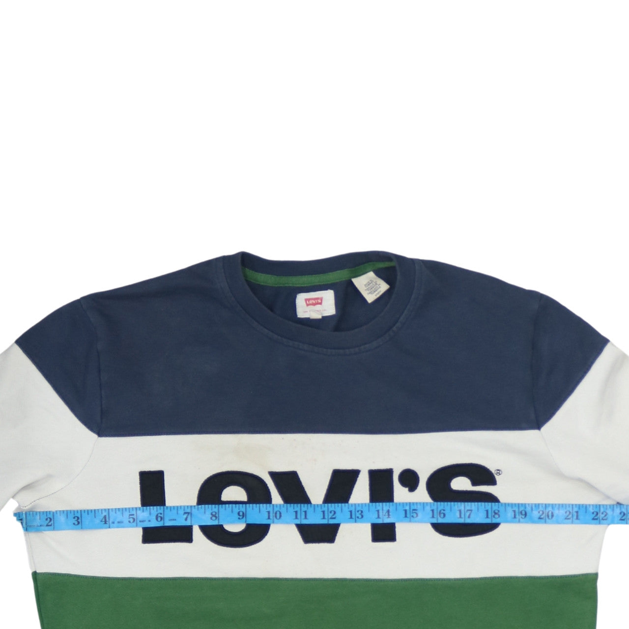 Levi's Men's Colour Block Logo Sweatshirt Blue Green White Size S