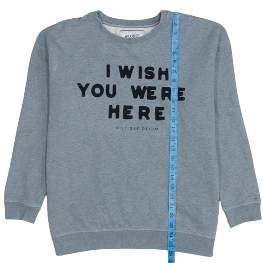 Tommy Hilfiger Men’s Grey Pullover Sweatshirt M Logo Graphic