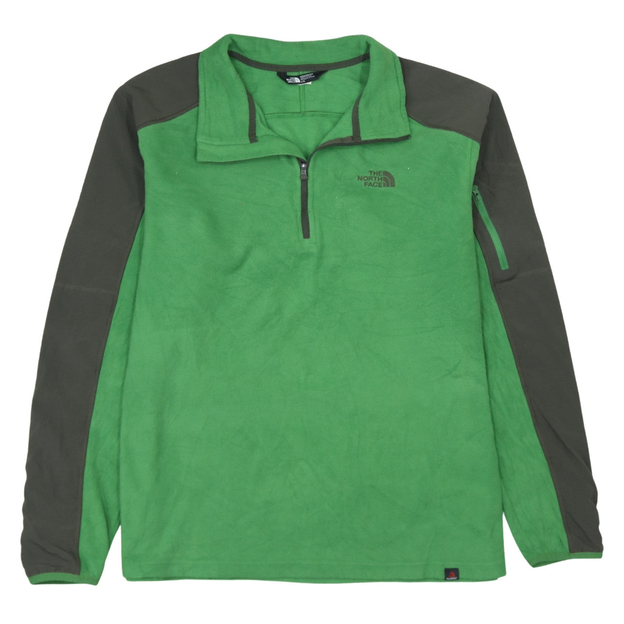 The North Face Mens Green Fleece Pullover Sweatshirt L 1/4 Zip Outdoor