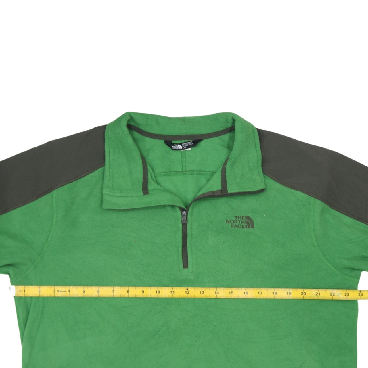 The North Face Mens Green Fleece Pullover Sweatshirt L 1/4 Zip Outdoor