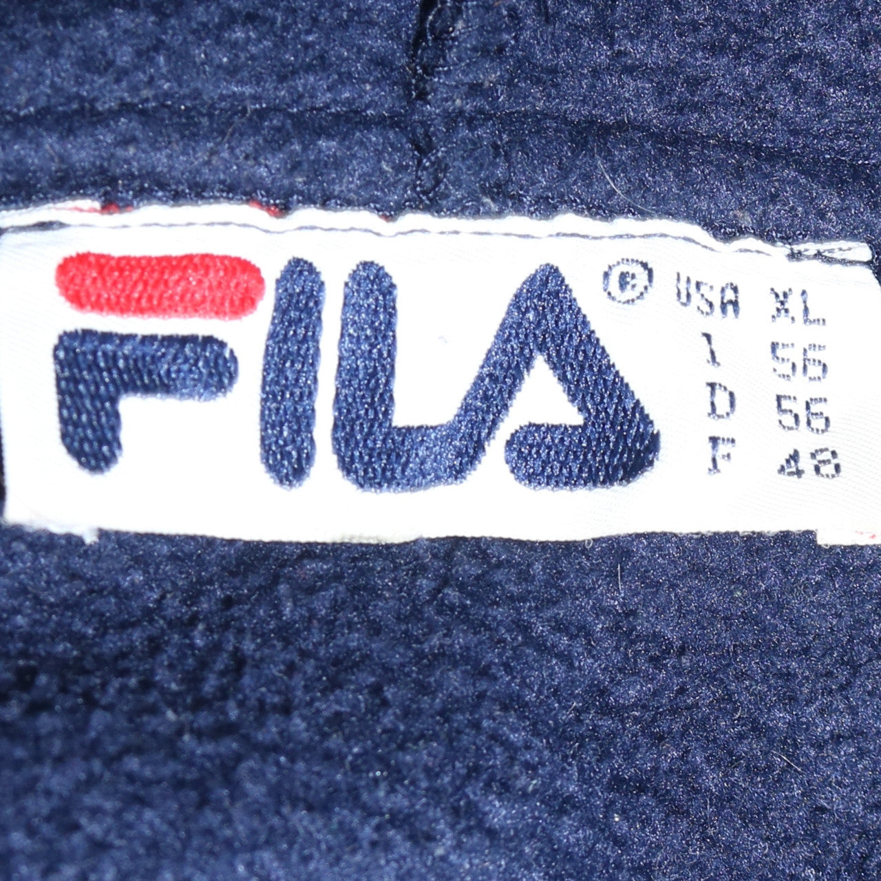 Fila Men’s Blue XL Pullover Hoodie Fleece 1/2 Zip Logo Sportswear