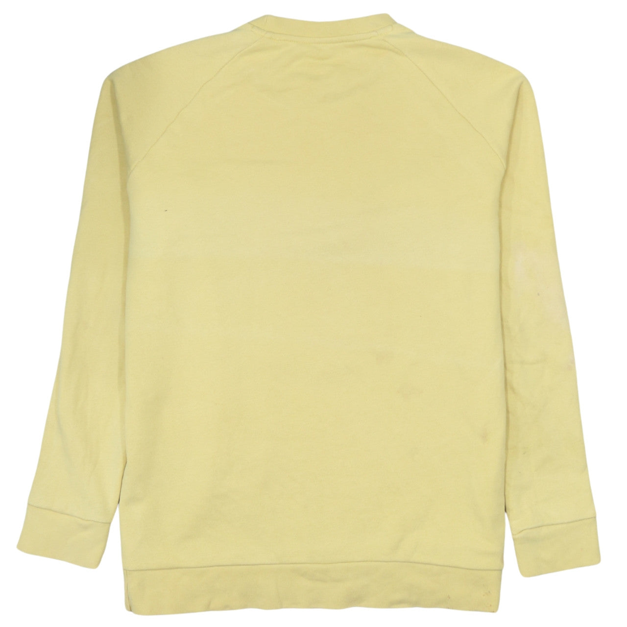 Adidas Womens Yellow Logo Sweatshirt UK 8 Pullover Cotton Blend