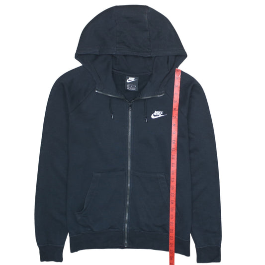 Nike Men’s Black Full Zip Hoodie Medium Fleece Logo Sweatshirt