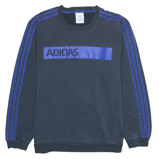 Adidas Mens Black XL Sweatshirt Pullover Crew Neck Logo Sportswear