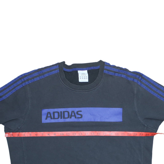 Adidas Mens Black XL Sweatshirt Pullover Crew Neck Logo Sportswear