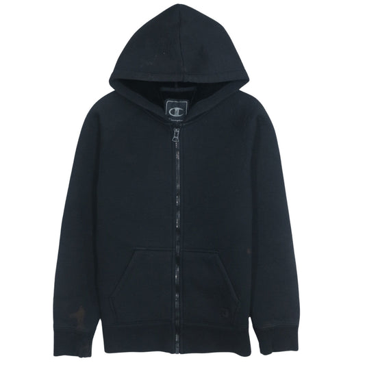 Champion Men Black Medium Full Zip Hoodie Sweatshirt with Logo