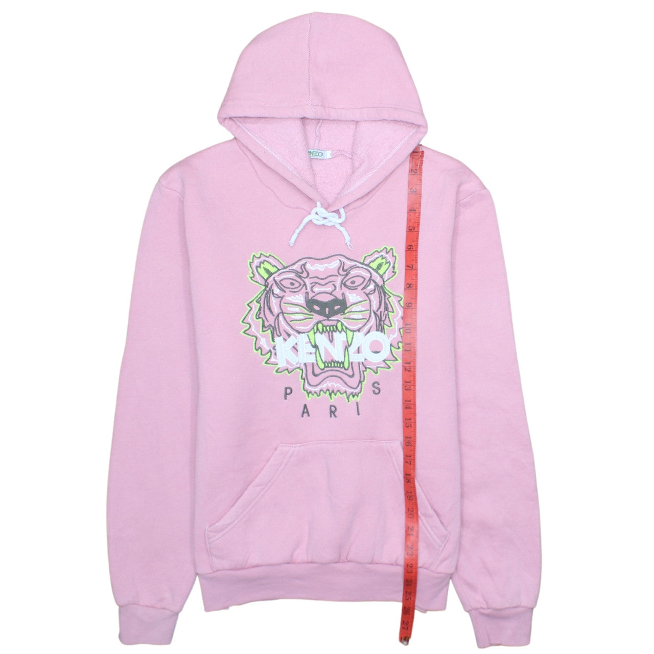 Kenzo Paris Womens Pink Tiger Graphic Hoodie Sweatshirt Size M