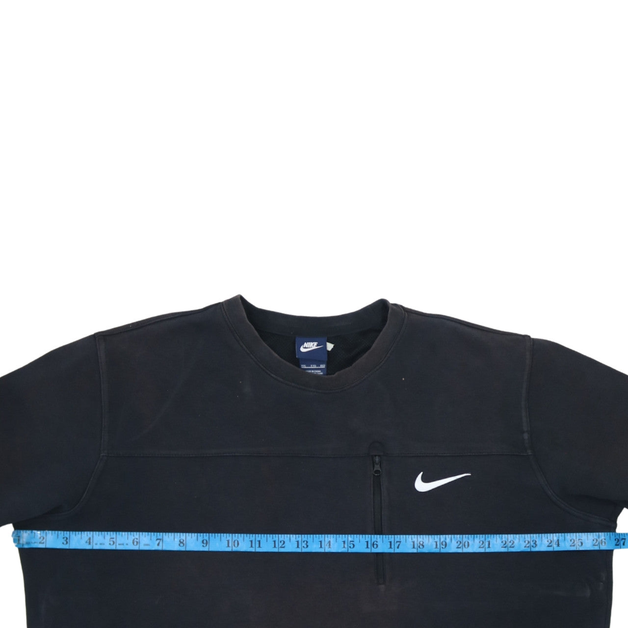 Nike Men’s Black 2XL Pullover Crew Neck Sweatshirt with Zip Pocket
