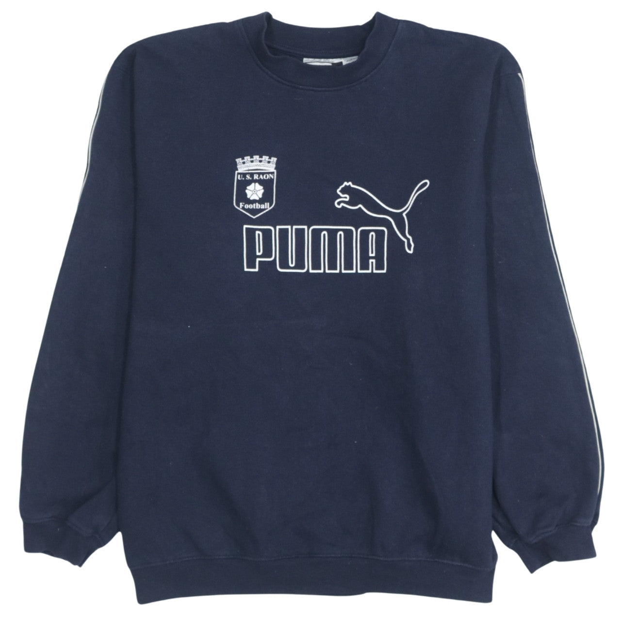 Puma Mens Blue Large Pullover Sweatshirt Crew Neck Football Logo