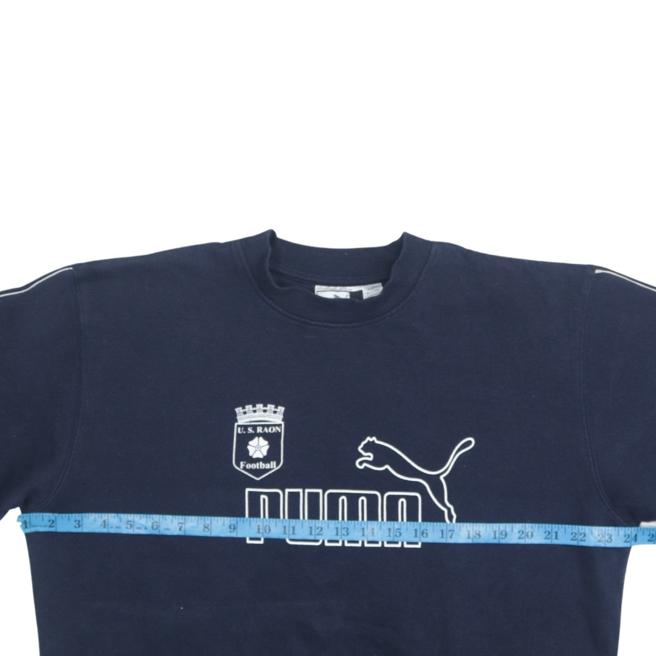 Puma Mens Blue Large Pullover Sweatshirt Crew Neck Football Logo