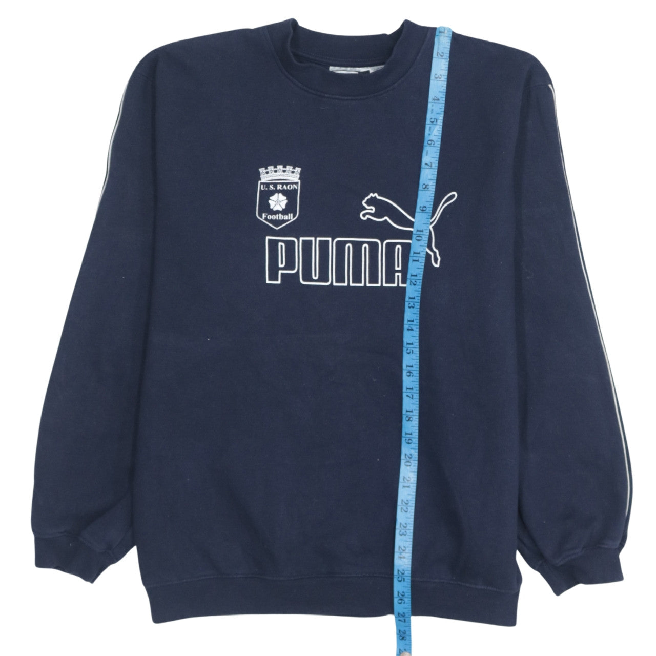Puma Mens Blue Large Pullover Sweatshirt Crew Neck Football Logo