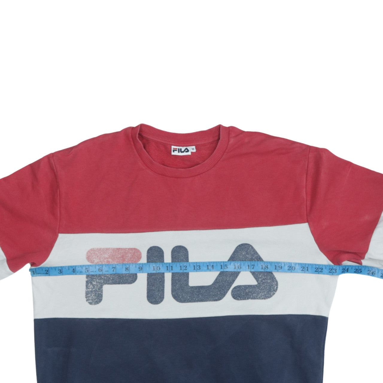 Fila Men’s Red White Blue Colour Block Sweatshirt M Retro Sportswear