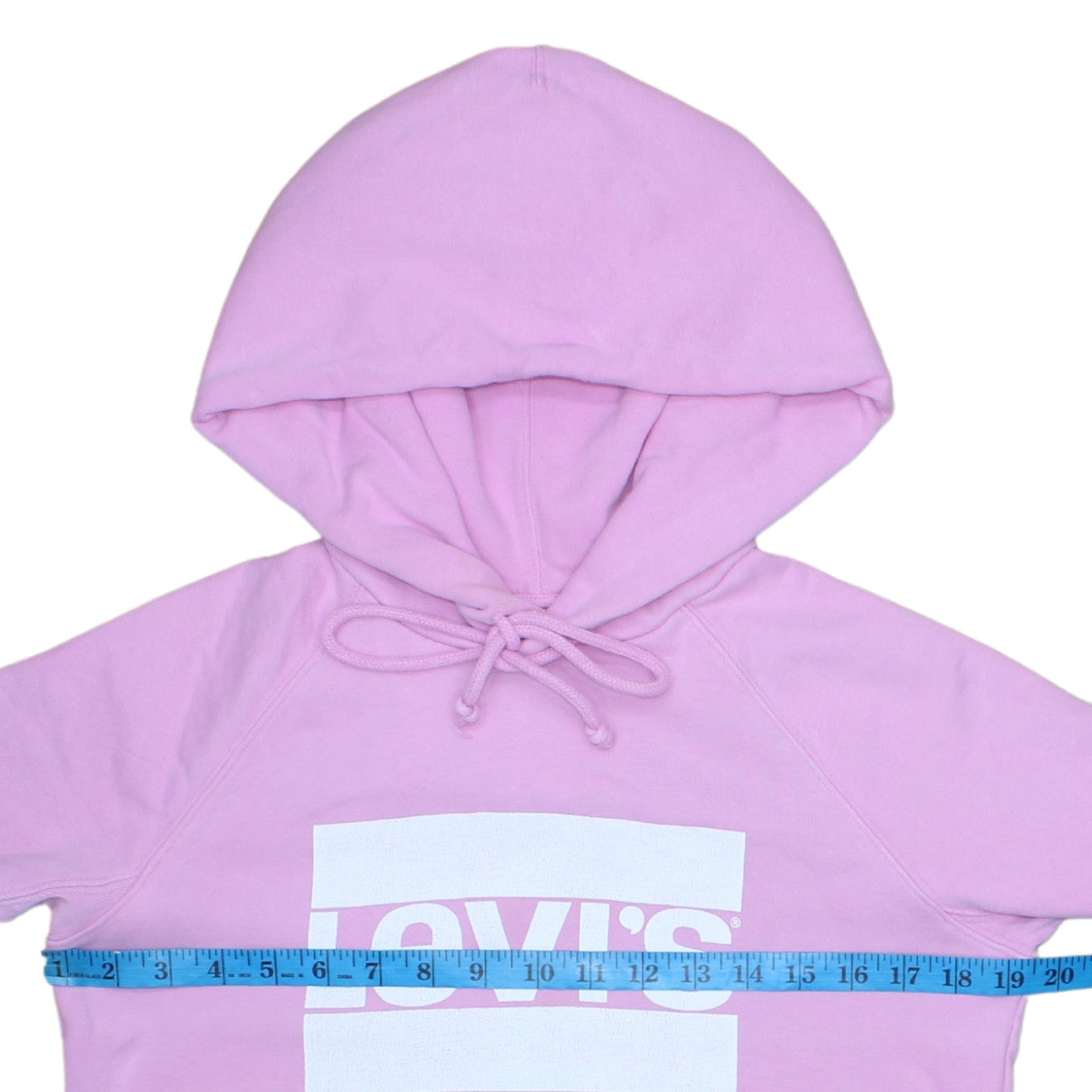 Levi's Womens Pink Pullover Hoodie XXS Logo Front Cotton Blend