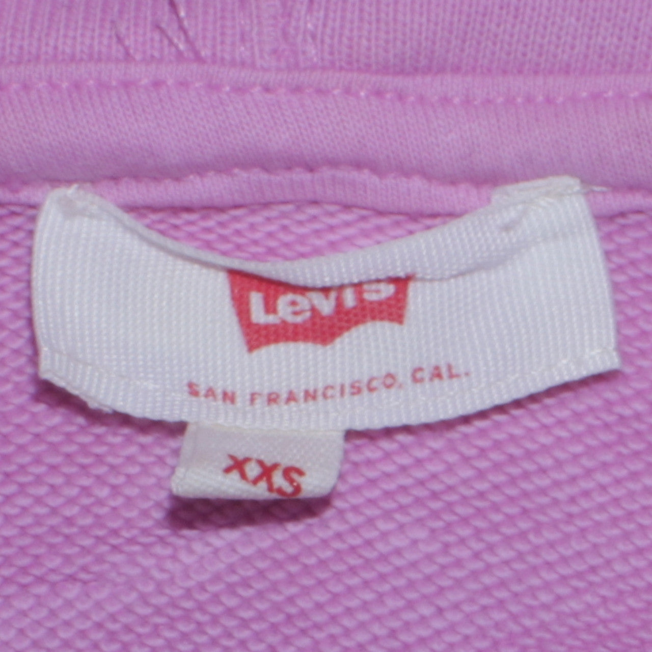 Levi's Womens Pink Pullover Hoodie XXS Logo Front Cotton Blend