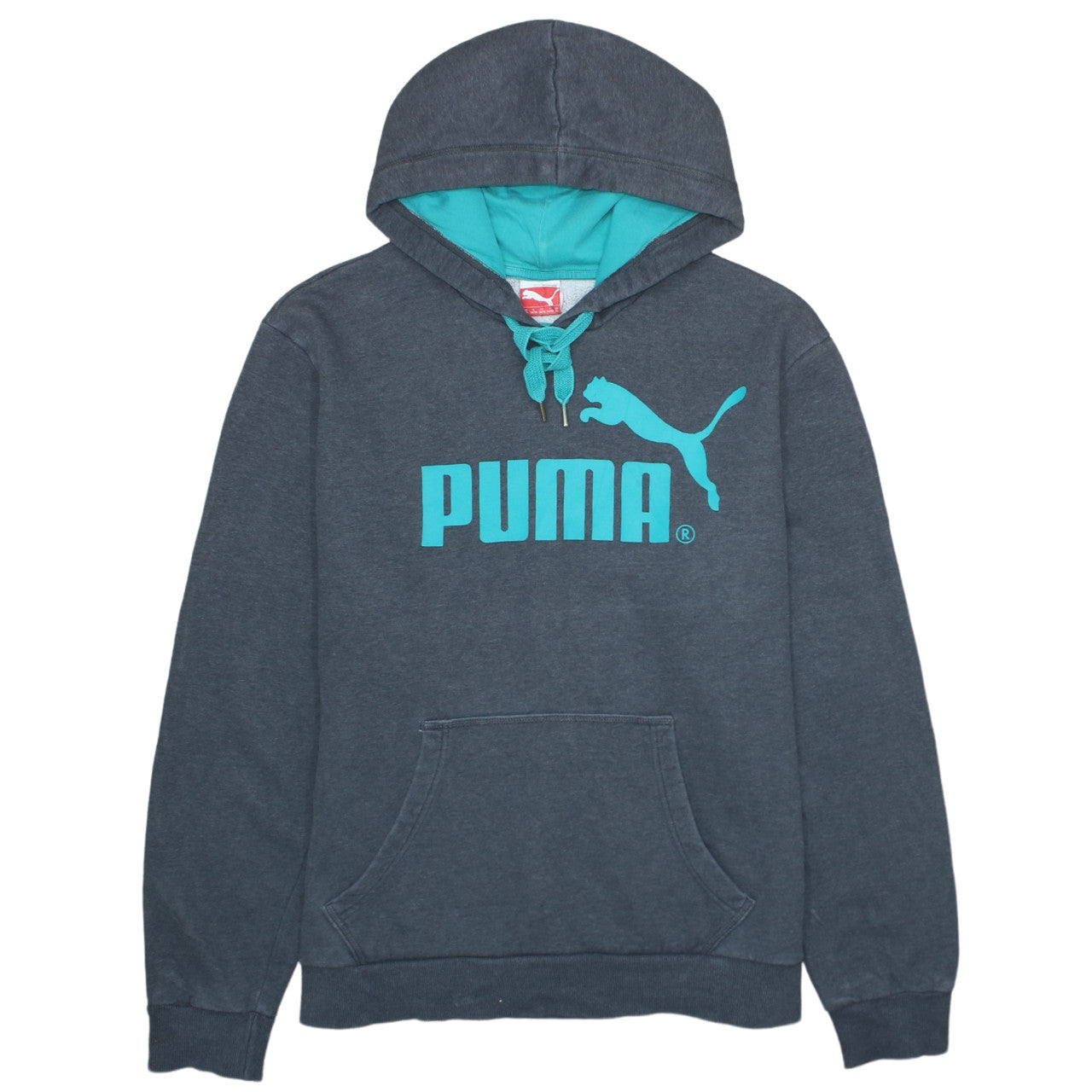Puma Men’s Grey XL Pullover Hoodie Logo Sports Fleece Sweatshirt