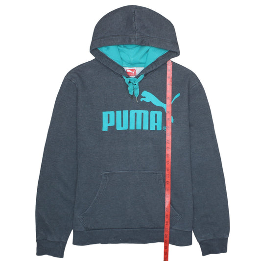 Puma Men’s Grey XL Pullover Hoodie Logo Sports Fleece Sweatshirt