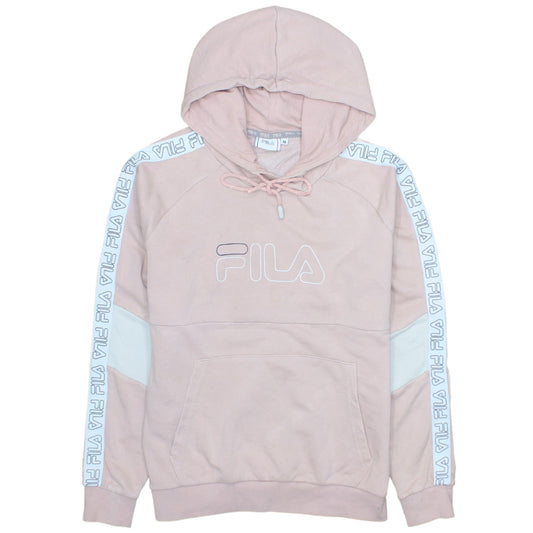 Fila Womens Pink Hoodie Medium Logo Hooded Sweatshirt
