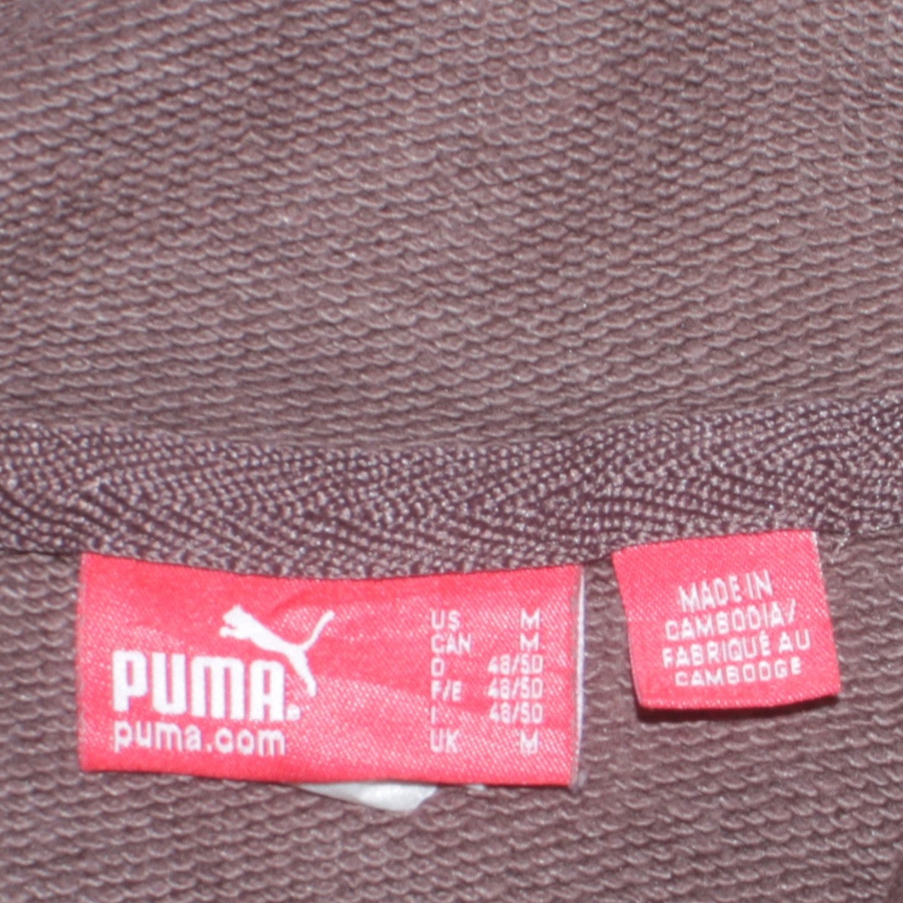 Puma Men's Brown Pullover Hoodie M Logo Sportswear Cotton Blend