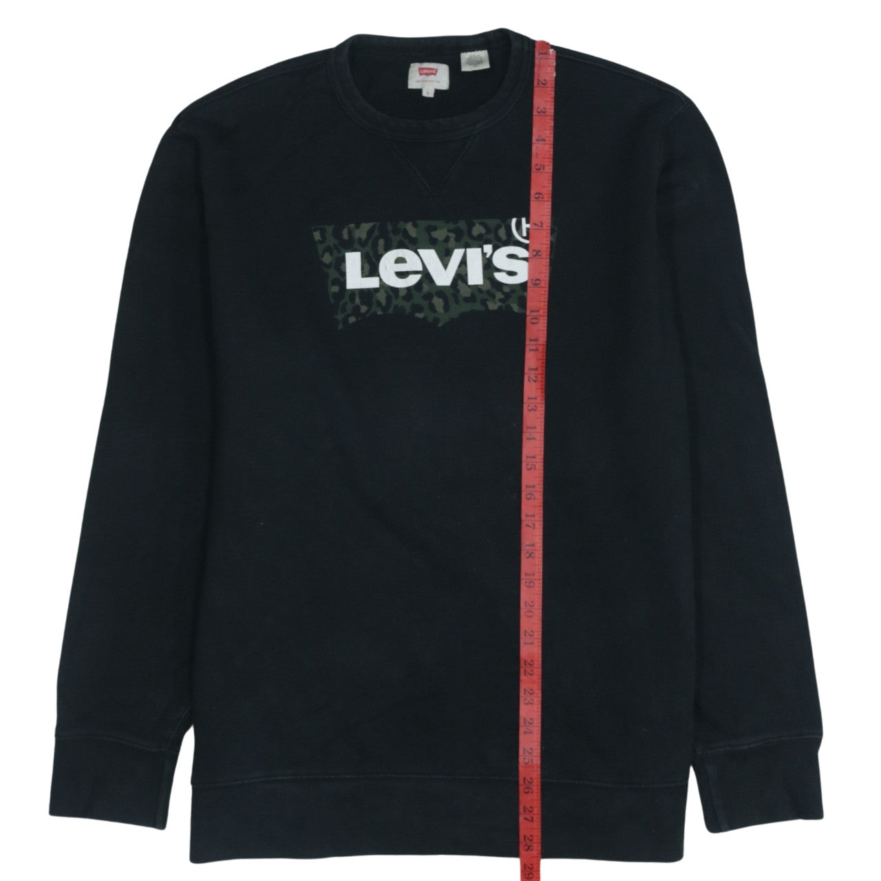 Levi's Men's Black Pullover Sweatshirt L Logo Crew Neck
