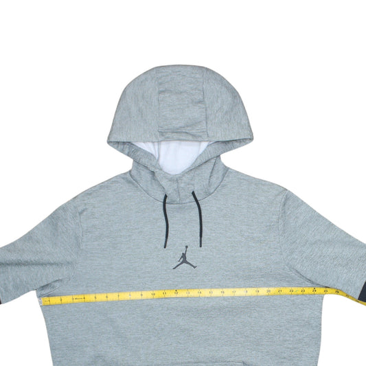 Jordan Men’s Grey Pullover Hoodie L Sports Fleece Logo Basketball