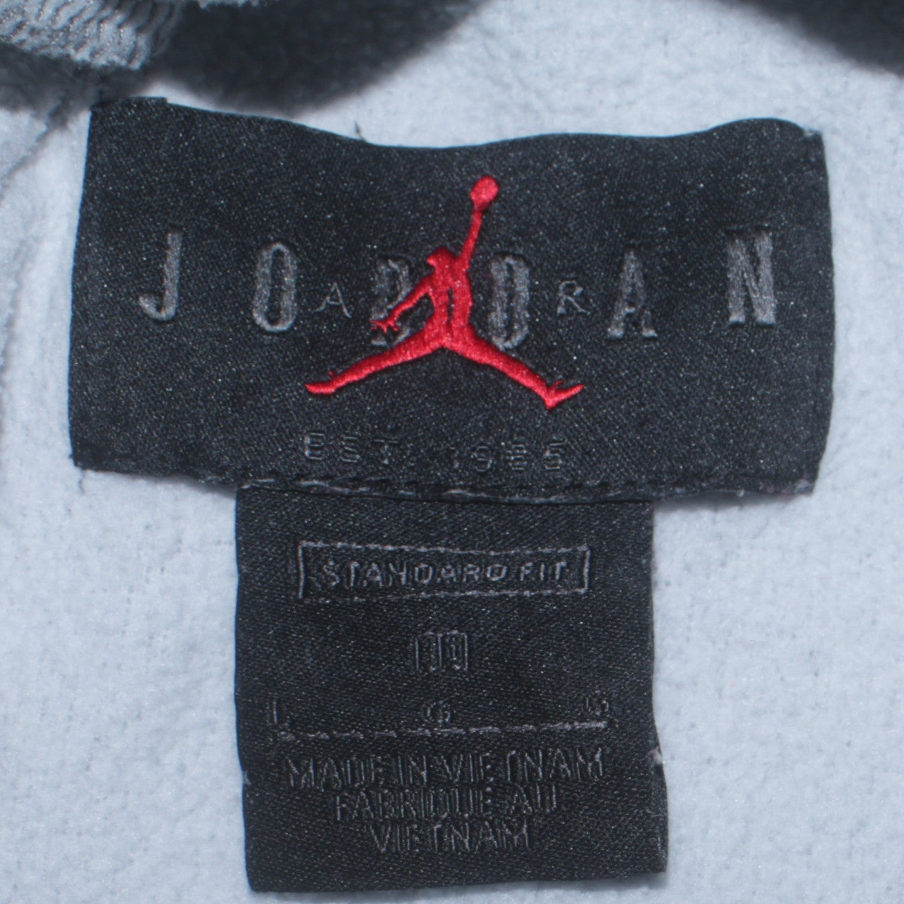 Jordan Men’s Grey Pullover Hoodie L Sports Fleece Logo Basketball