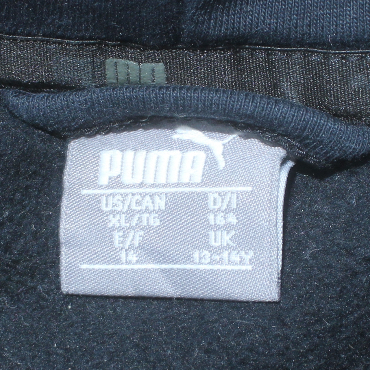 Puma Boys Black Full Zip Hoodie 13-14 Years Logo Sports Casual Sweatshirt