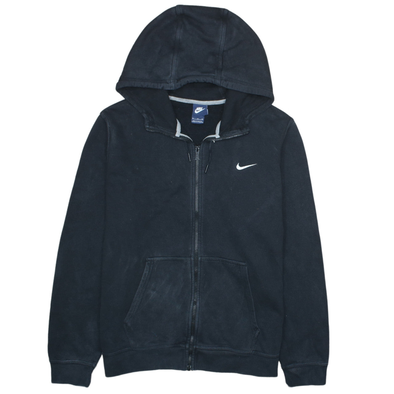 Nike Mens Black XL Full Zip Hoodie Sweatshirt With Logo