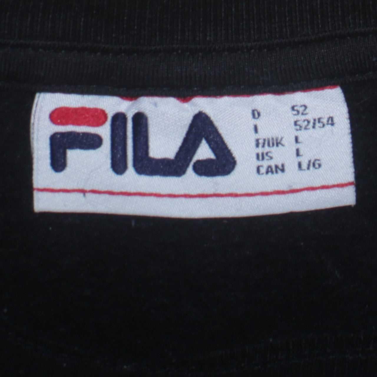 FILA Mens L Sweatshirt Blue Black White Colourblock Logo Crew Neck