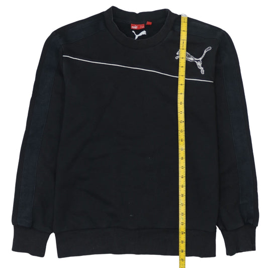 Puma Men's Black L Sweatshirt Crew Neck Long Sleeve Sports Logo