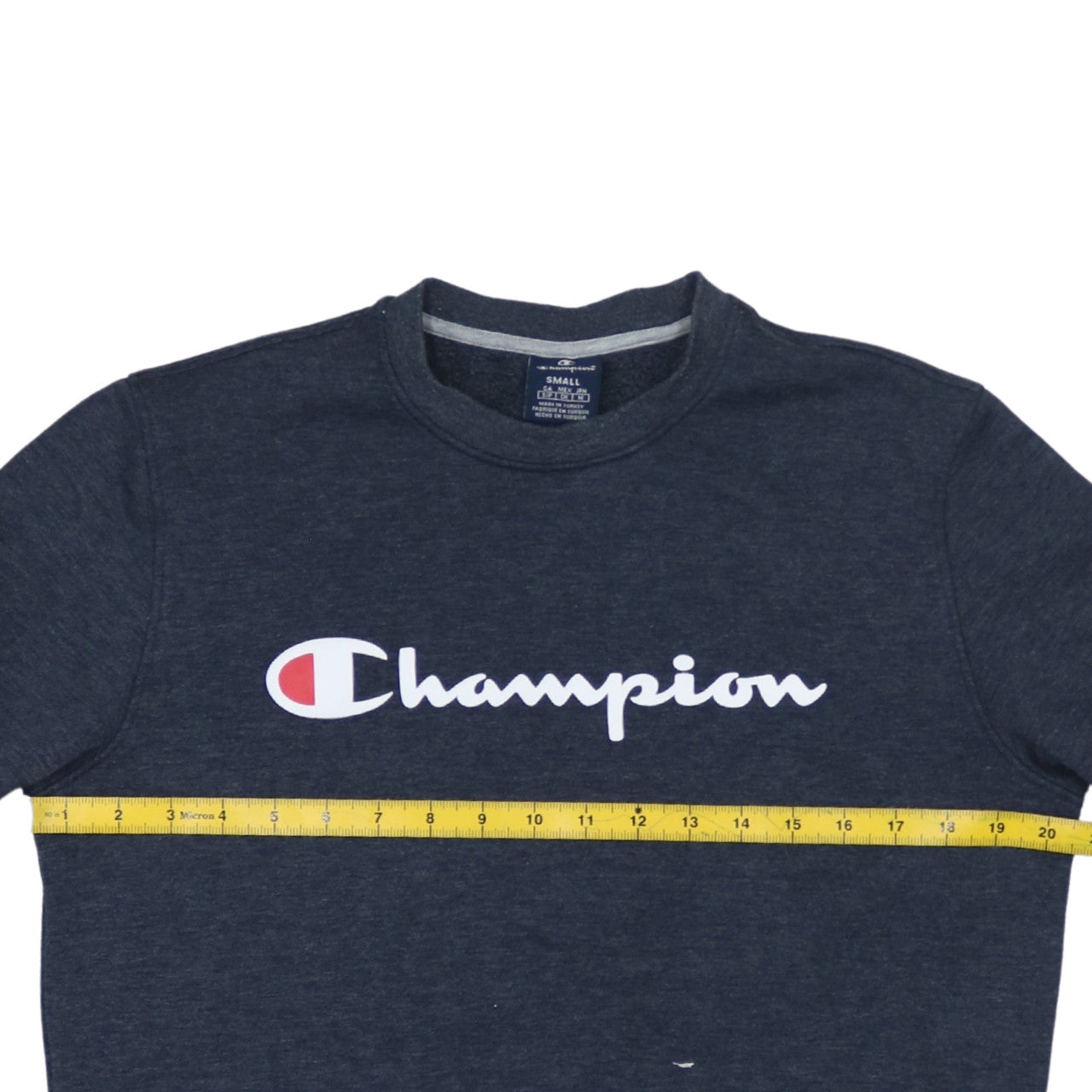 Champion Mens Blue Small Pullover Sweatshirt Logo Crew Neck