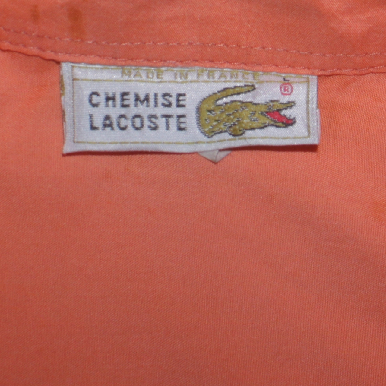 Lacoste Men's Orange Long Sleeve Cotton Button-Up Shirt L