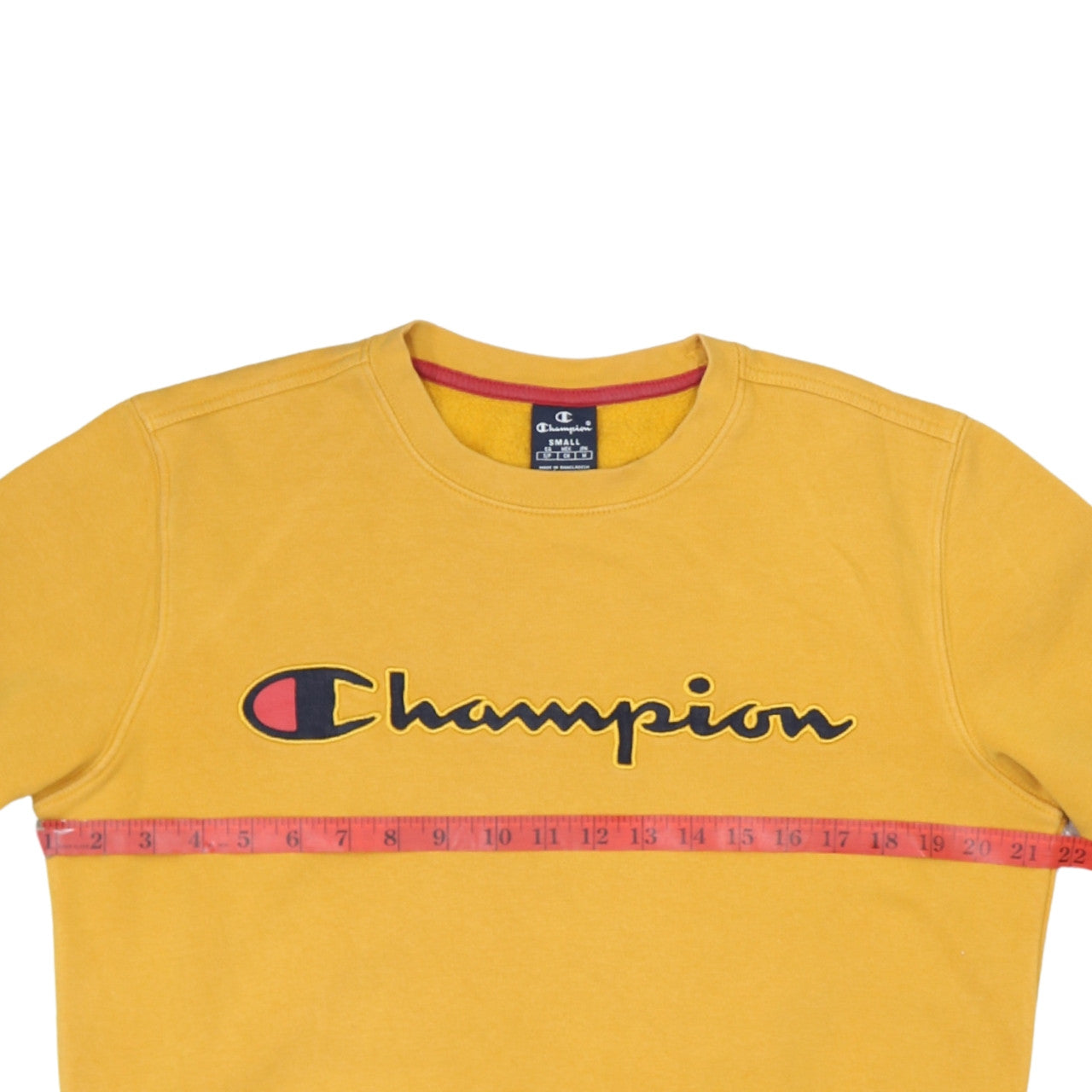 Champion Men's Yellow Small Pullover Sweatshirt Logo Fleece