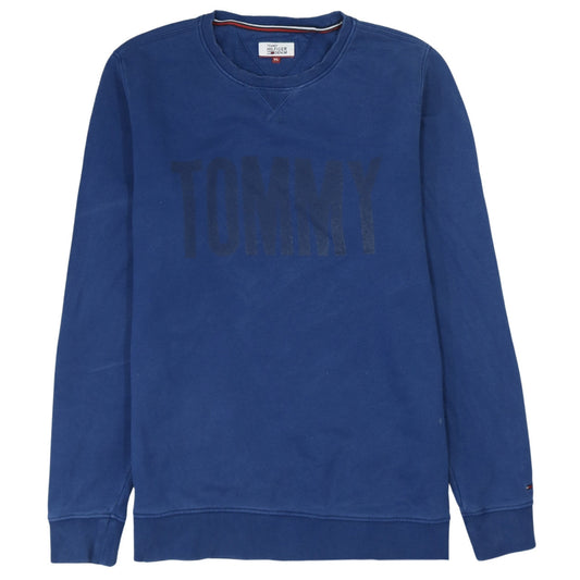 Tommy Hilfiger Men’s Blue XL Pullover Sweatshirt Logo Crew Neck