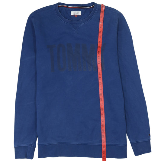 Tommy Hilfiger Men’s Blue XL Pullover Sweatshirt Logo Crew Neck