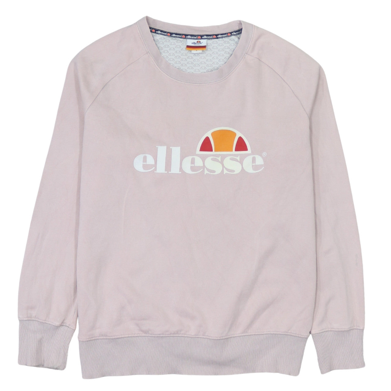 Ellesse Women Pink Pullover Sweatshirt L Logo Long Sleeve Casual