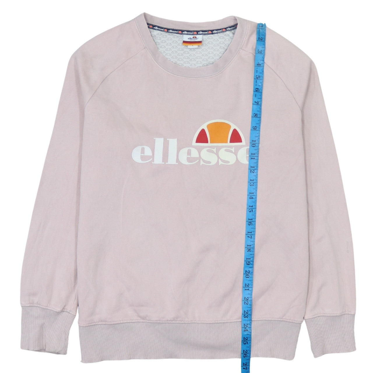 Ellesse Women Pink Pullover Sweatshirt L Logo Long Sleeve Casual