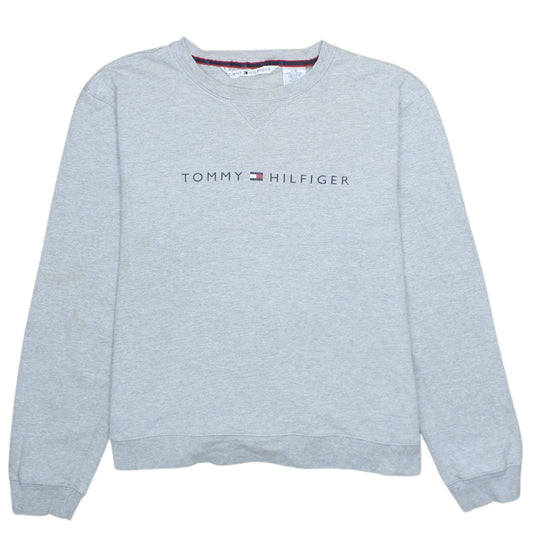 Tommy Hilfiger Men’s Grey Logo Sweatshirt Pullover Size L