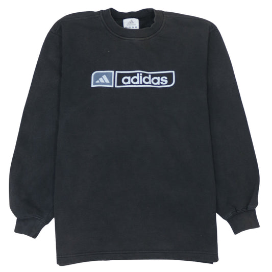 Adidas Men’s Black Pullover Sweatshirt L Crew Neck Logo Sportswear