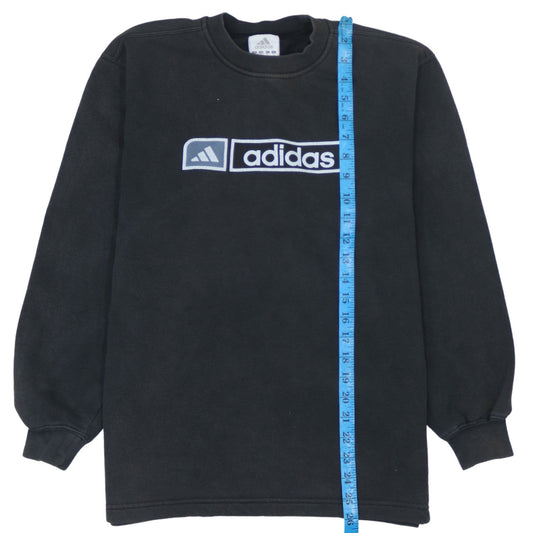 Adidas Men’s Black Pullover Sweatshirt L Crew Neck Logo Sportswear