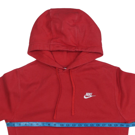 Nike Men’s Red Pullover Hoodie XS Regular Fit Logo Hooded Sweatshirt