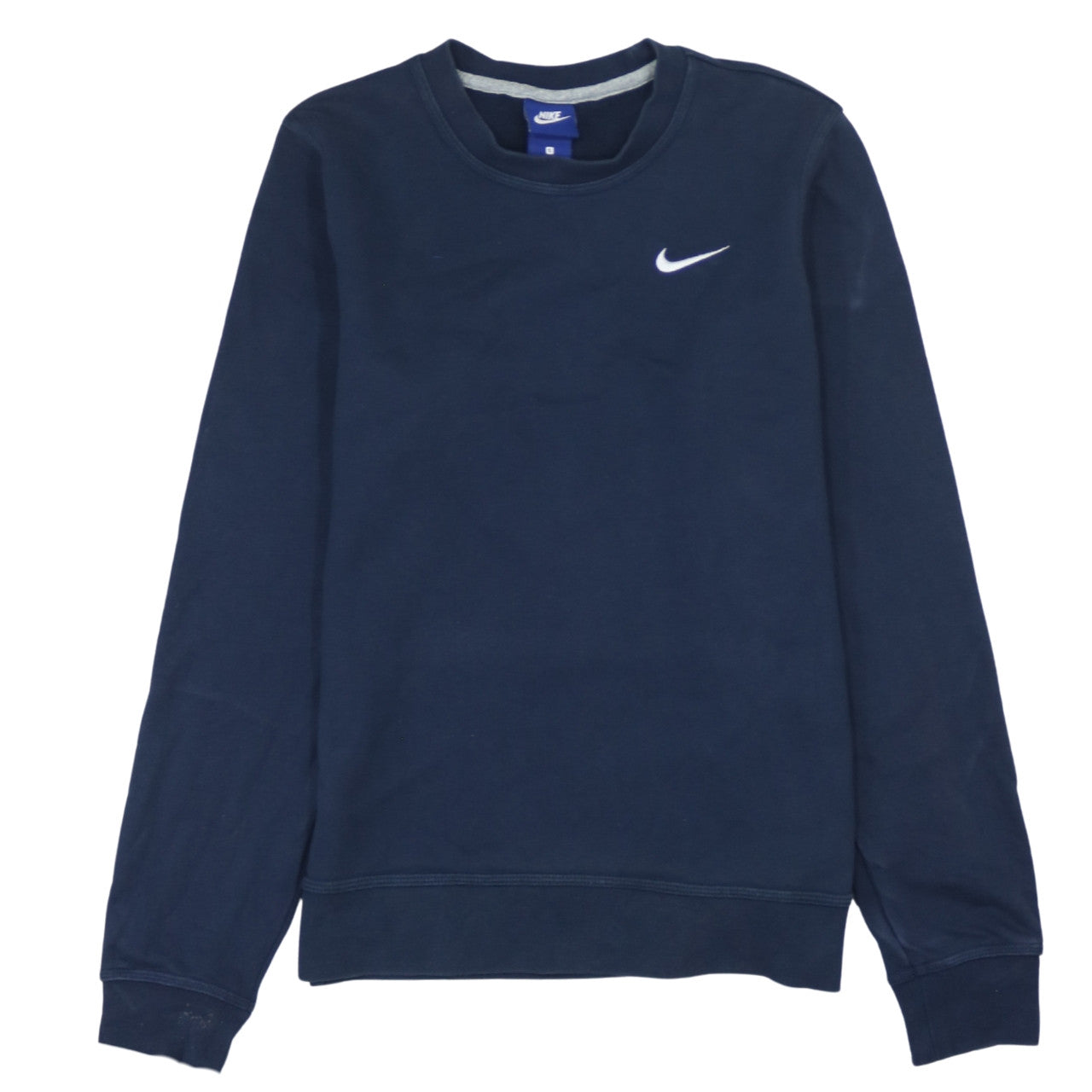 Nike Mens Blue Small Crew Neck Pullover Sweatshirt Logo Sportswear