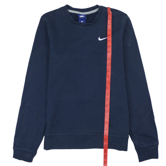 Nike Mens Blue Small Crew Neck Pullover Sweatshirt Logo Sportswear
