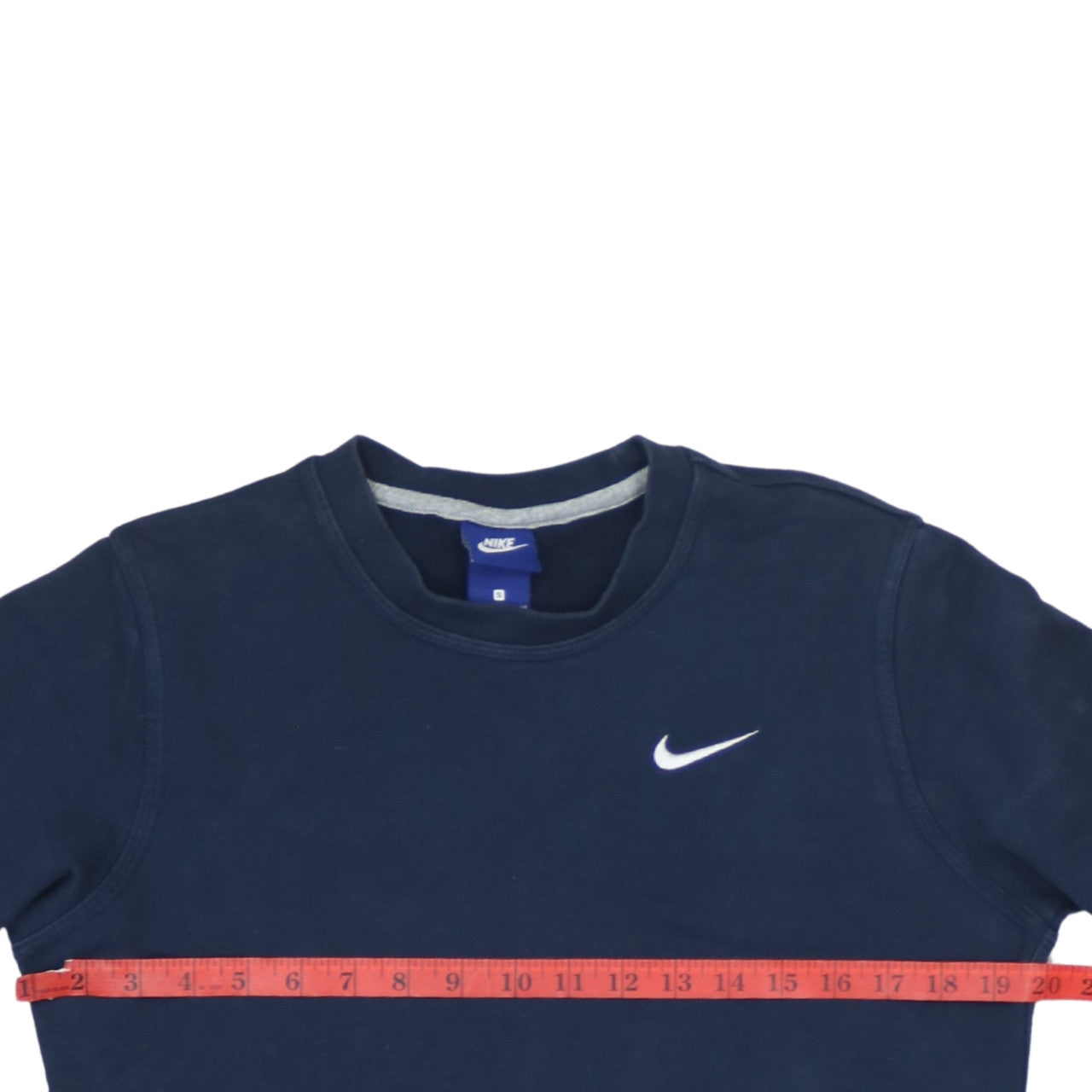 Nike Mens Blue Small Crew Neck Pullover Sweatshirt Logo Sportswear